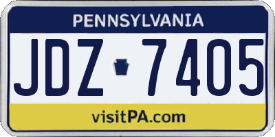 PA license plate JDZ7405