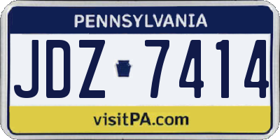 PA license plate JDZ7414