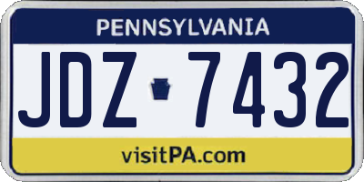 PA license plate JDZ7432
