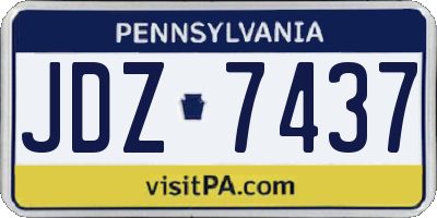 PA license plate JDZ7437