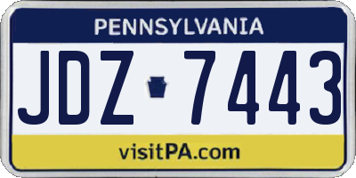 PA license plate JDZ7443
