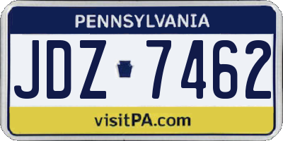 PA license plate JDZ7462