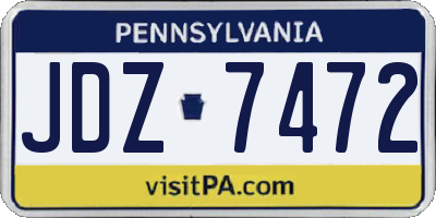 PA license plate JDZ7472