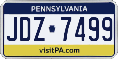 PA license plate JDZ7499