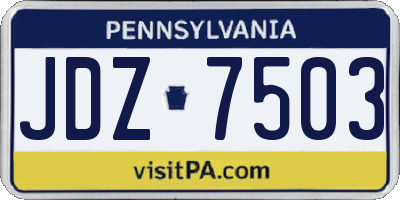 PA license plate JDZ7503