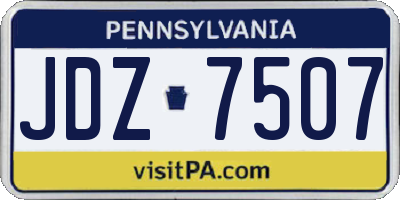 PA license plate JDZ7507
