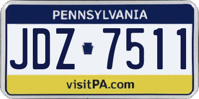 PA license plate JDZ7511