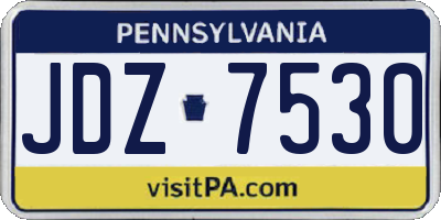 PA license plate JDZ7530