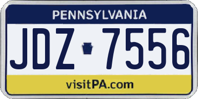 PA license plate JDZ7556