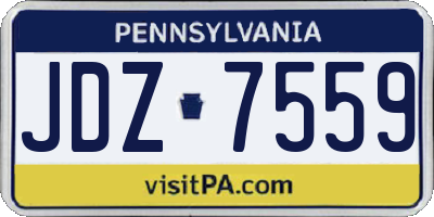 PA license plate JDZ7559