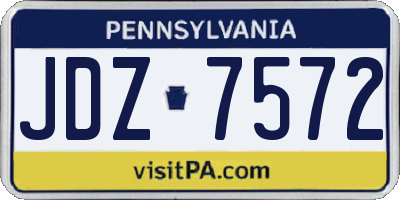 PA license plate JDZ7572