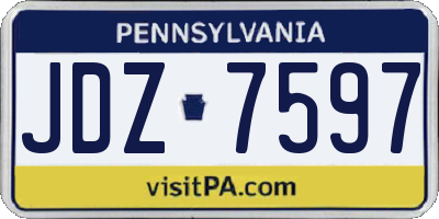 PA license plate JDZ7597