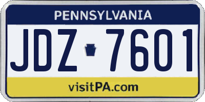 PA license plate JDZ7601
