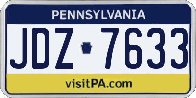 PA license plate JDZ7633