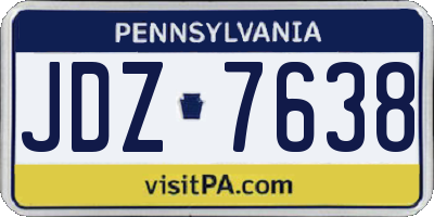 PA license plate JDZ7638