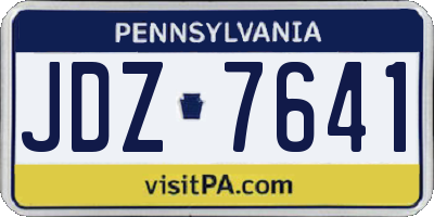 PA license plate JDZ7641