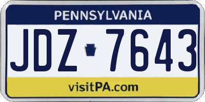 PA license plate JDZ7643