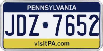 PA license plate JDZ7652