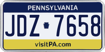 PA license plate JDZ7658