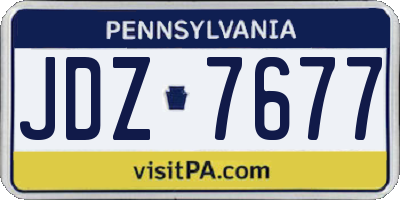PA license plate JDZ7677