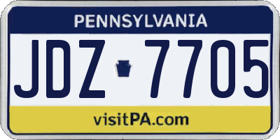 PA license plate JDZ7705