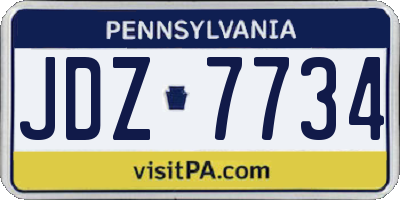 PA license plate JDZ7734