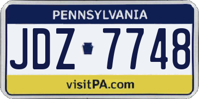 PA license plate JDZ7748