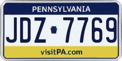 PA license plate JDZ7769