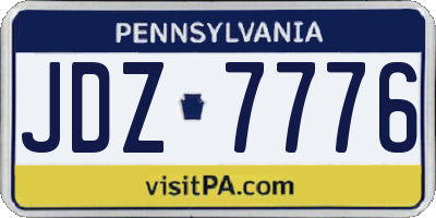 PA license plate JDZ7776