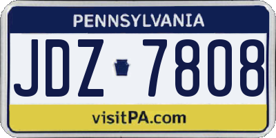 PA license plate JDZ7808