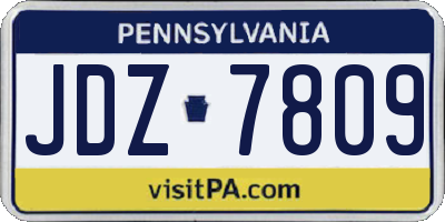 PA license plate JDZ7809