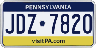 PA license plate JDZ7820