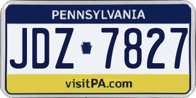 PA license plate JDZ7827