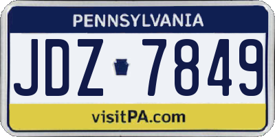 PA license plate JDZ7849