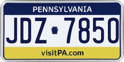 PA license plate JDZ7850