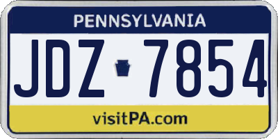 PA license plate JDZ7854