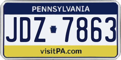 PA license plate JDZ7863