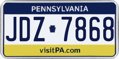 PA license plate JDZ7868
