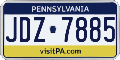 PA license plate JDZ7885