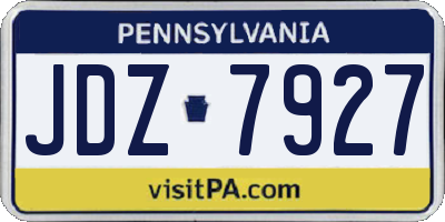 PA license plate JDZ7927