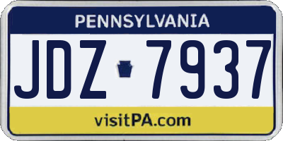 PA license plate JDZ7937