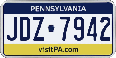 PA license plate JDZ7942