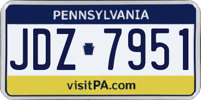 PA license plate JDZ7951