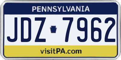 PA license plate JDZ7962