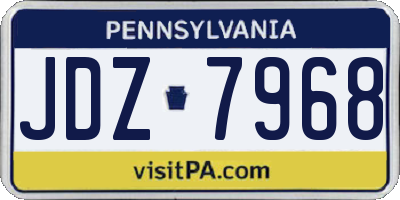 PA license plate JDZ7968