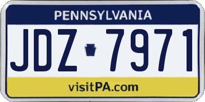 PA license plate JDZ7971