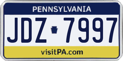PA license plate JDZ7997