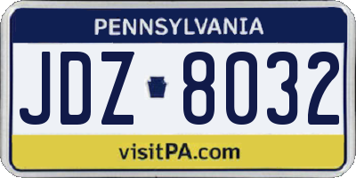 PA license plate JDZ8032