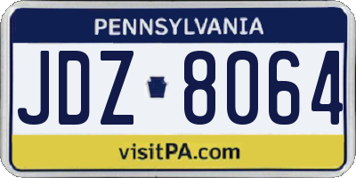 PA license plate JDZ8064