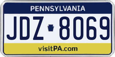 PA license plate JDZ8069